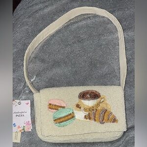VIRAL India Beaded Cafe Shoulder Bag NWT  🥐